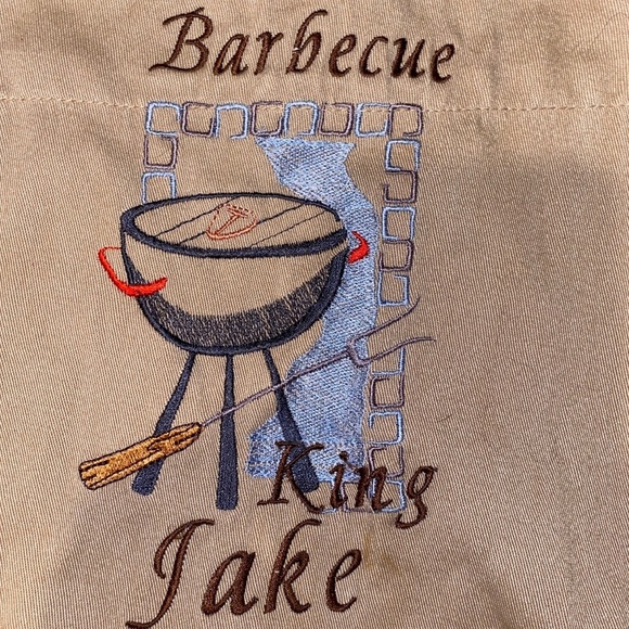 Khaki Grilling Chef Apron - BBQ King Jake - Picture 6 of 12